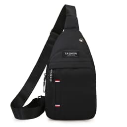 Afashion Men's Canvas Chest Bag Large Capacity Casual Shoulder Bag Crossbody Phone Bag Sports Bag Travel Bag Soft Nylon Fabric