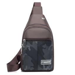 Afashion Men's Canvas Chest Bag Large Capacity Casual Shoulder Bag Crossbody Phone Bag Sports Bag Travel Bag Soft Nylon Fabric