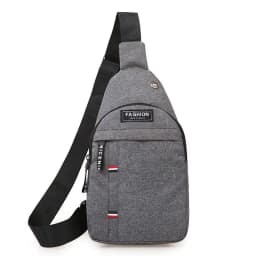 Afashion Men's Canvas Chest Bag Large Capacity Casual Shoulder Bag Crossbody Phone Bag Sports Bag Travel Bag Soft Nylon Fabric