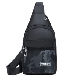 Afashion Men's Canvas Chest Bag Large Capacity Casual Shoulder Bag Crossbody Phone Bag Sports Bag Travel Bag Soft Nylon Fabric