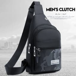Afashion Men's Canvas Chest Bag Large Capacity Casual Shoulder Bag Crossbody Phone Bag Sports Bag Travel Bag Soft Nylon Fabric