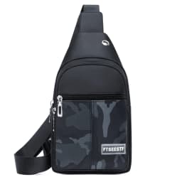 Afashion Men's Canvas Chest Bag Large Capacity Casual Shoulder Bag Crossbody Phone Bag Sports Bag Travel Bag Soft Nylon Fabric