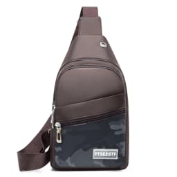Afashion Men's Canvas Chest Bag Large Capacity Casual Shoulder Bag Crossbody Phone Bag Sports Bag Travel Bag Soft Nylon Fabric