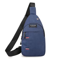 Afashion Men's Canvas Chest Bag Large Capacity Casual Shoulder Bag Crossbody Phone Bag Sports Bag Travel Bag Soft Nylon Fabric
