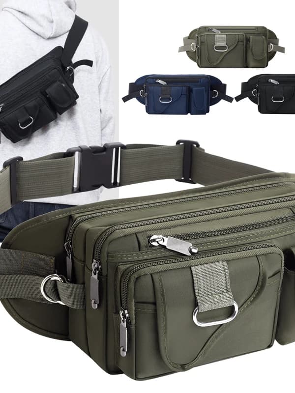 Outdoor Sports Thickened Oxford Cloth Waist Bag Unisex Large Capacity Waterproof Single Shoulder Crossbody Bag for Hiking And...