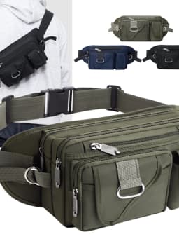 Outdoor Sports Thickened Oxford Cloth Waist Bag Unisex Large Capacity Waterproof Single Shoulder Crossbody Bag for Hiking And...