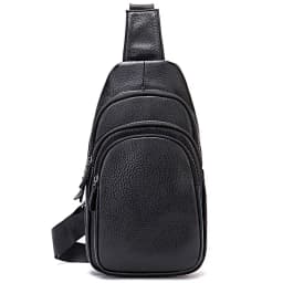 Casual Leather Chest Bag Men's Crossbody Sports Bag Travel Outing Simple Fashion Single Shoulder Satchel Small Size