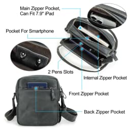 CONTACT'S Vintage Men's Messenger Bag Crazy Horse Genuine Leather Shoulder Bags Brand Design Male Bag High Quality Travel Bolsos