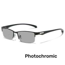 Anti-blue Light Photochromic Far Sight Glasses Business Metal Half Frame Reading Glasses Men High-definition Presbyopia Glasses