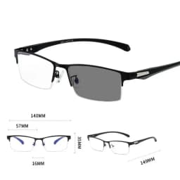 Anti-blue Light Photochromic Far Sight Glasses Business Metal Half Frame Reading Glasses Men High-definition Presbyopia Glasses