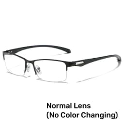 Anti-blue Light Photochromic Far Sight Glasses Business Metal Half Frame Reading Glasses Men High-definition Presbyopia Glasses