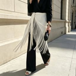 Tassel Wrap Skirt Irregular Cover Up Fringe Lace Up Tie Side Waist Scarf Layered Hip Cover Y2K Streetwear Layering Accessories