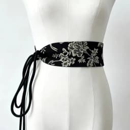 New Chinese Style Floral Jacquard Fabric Obi Belt For Women Self Tie Cincher With Flower Buds For Hanfu Dresses Coats Suits Chic