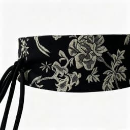 New Chinese Style Floral Jacquard Fabric Obi Belt For Women Self Tie Cincher With Flower Buds For Hanfu Dresses Coats Suits Chic