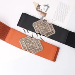 Fashion Wide Black Cummerbund Simple Elastic Waistband for Girls Party Dress Accessory Heart Decor Lady's Fashion Promotion
