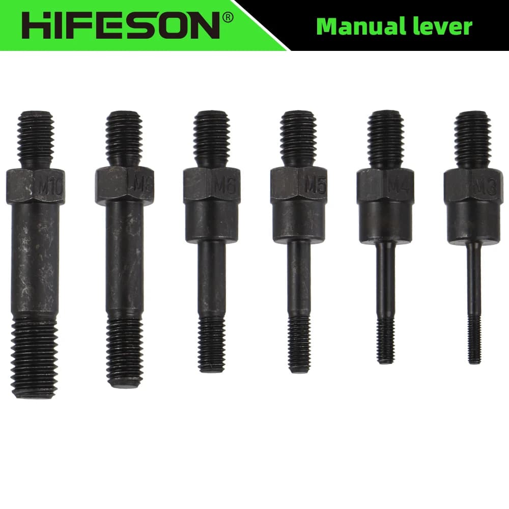 HIFESON Hand Rivet Nut Gun Part Manual Threaded Rivet Head Replacement Screws Pull Rod For BT-606 605 607 M3 M4 M5 M6 M8 M10 M12