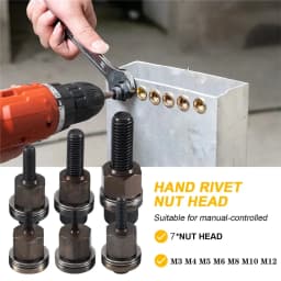 1PC M3 M4 M5 M6 M8 M10 M12 Hand Rivet Nut Gun Head Nuts Simple installation Riveter Rivnut Tool Accessory For Nuts