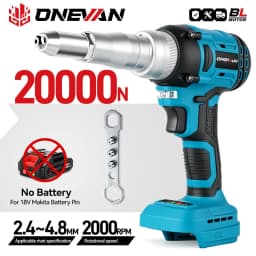 ONEVAN 20000N Cordless Brushless Electric Rivet Gun 2.4-5.0mm Rivet Nut Gun Tool High Power Lightweight For Makita Battery Pin
