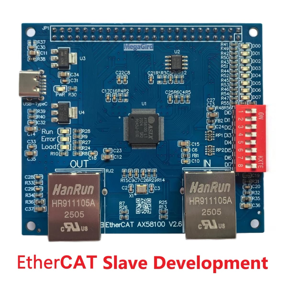 AX58100&LAN9252 EtherCAT Development Board Slave Station 8IO CIA402 Based on STM32F407VE
