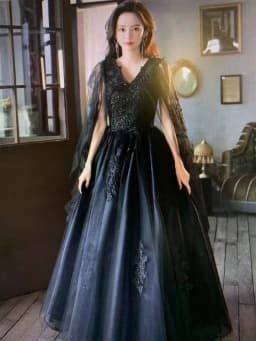 New Gold Embroidery Long Puffy Dress Host Performance Graduation Dress Birthday Party Bride Bridesmaid Dress Prom Dresses