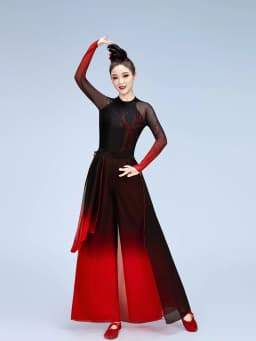 Elegant Classical Dance Performance Costume Women's New Style Flowing Fan Dance Clothing Drumming Ethnic Stage Outfit