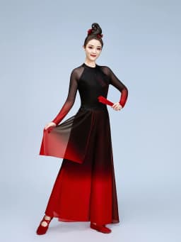 Elegant Classical Dance Performance Costume Women's New Style Flowing Fan Dance Clothing Drumming Ethnic Stage Outfit