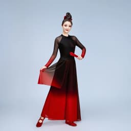 Elegant Classical Dance Performance Costume Women's New Style Flowing Fan Dance Clothing Drumming Ethnic Stage Outfit