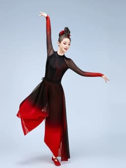 Elegant Classical Dance Performance Costume Women's New Style Flowing Fan Dance Clothing Drumming Ethnic Stage Outfit