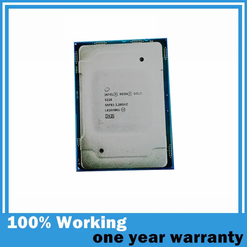 Xeon Gold 5220 CPU SRFBJ 2.2GHz 24.75MB 18-Cores 36-Thread 125W LGA3647 CPU Processor for server motherboard GOLD5220