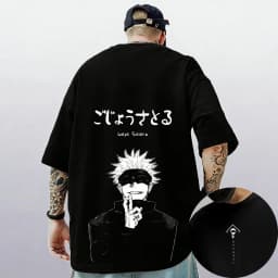 Gojo Satoru Jujutsu Kaisen Print Short Sleeves T-shirt Cotton Kid Clothes Funny Round Neck Harajuku Y2K New Arrival Tee Tops
