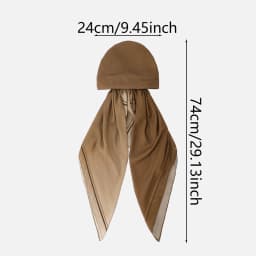 Premium Gradient Printed Viscose Instant Hijab Caps For Women Fashion Design Long Soft Elasticity Turban Islam Eid Hijab Caps