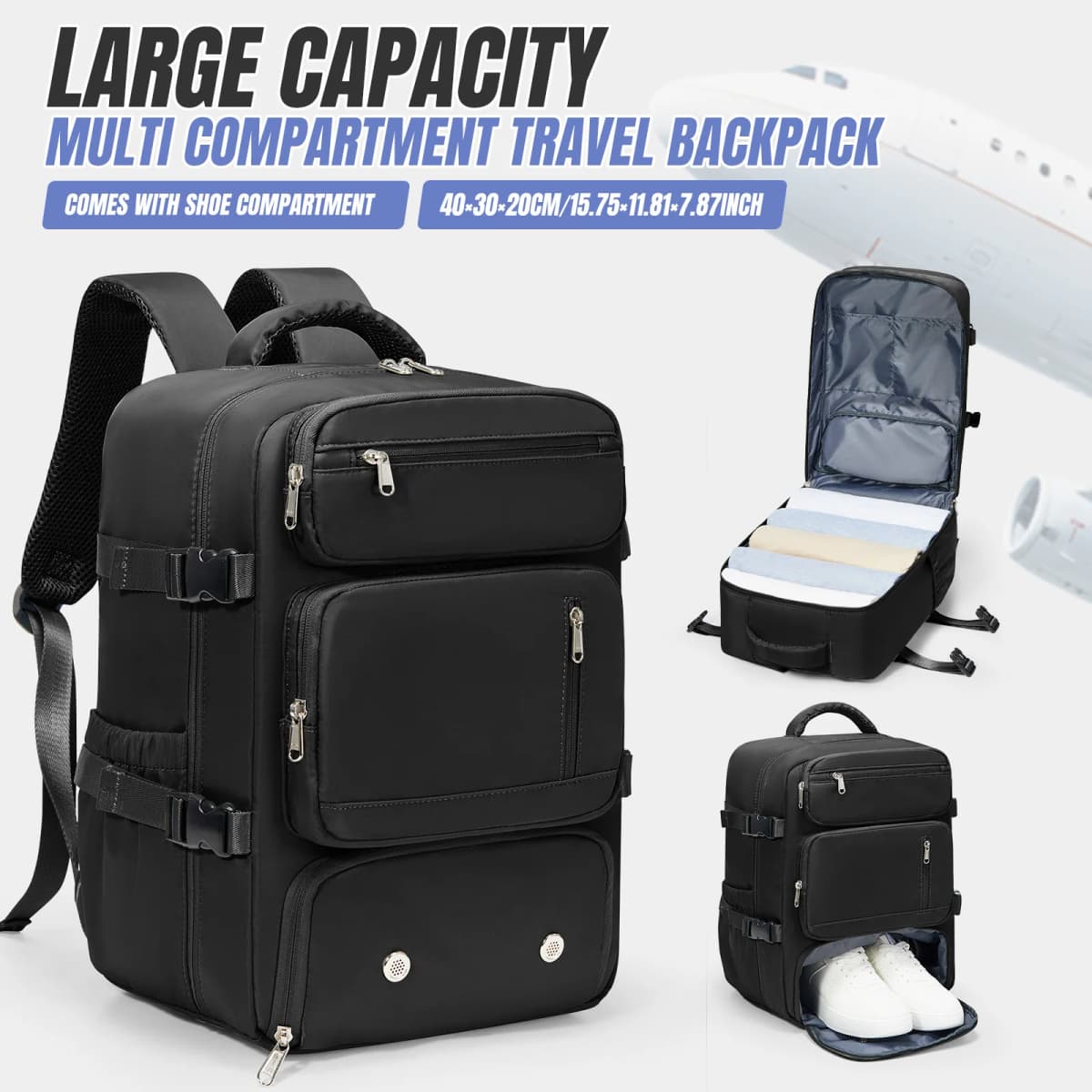 Travel Laptop Backpack For Men, Ryanair Cabin Bag 40x30x20, Business Anti Theft Backpack, Hand Luggage Backpack, Hiking Backpack