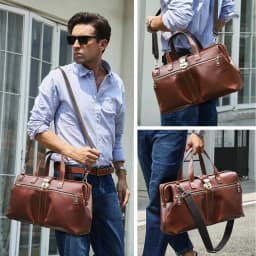 CONTACT'S Genuine Leather Business Bags for Men Mental Frame Briefcase Shoulder Bags Leather Portfolio Bag 14“ Tote Laptop Bags