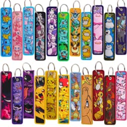 Pokemon Anime Embroidery Keychain Key Fob Jet Tag for Cars Motorcycles Backpack Key Ring Pendant Jewelry Anime Fan Accessories