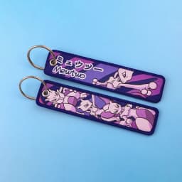 Pokemon Anime Embroidery Keychain Key Fob Jet Tag for Cars Motorcycles Backpack Key Ring Pendant Jewelry Anime Fan Accessories