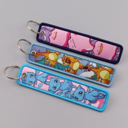 Pokemon Anime Embroidery Keychain Key Fob Jet Tag for Cars Motorcycles Backpack Key Ring Pendant Jewelry Anime Fan Accessories