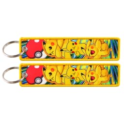 Pokemon Anime Embroidery Keychain Key Fob Jet Tag for Cars Motorcycles Backpack Key Ring Pendant Jewelry Anime Fan Accessories