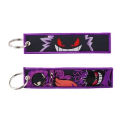 Pokemon Anime Embroidery Keychain Key Fob Jet Tag for Cars Motorcycles Backpack Key Ring Pendant Jewelry Anime Fan Accessories