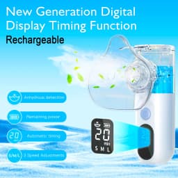 Fireurus Rechargeable Nebulizer Adjustable LED Display Medical Silent Ultrasonic Inhaler Mobile Steam Device Adult Child Medical