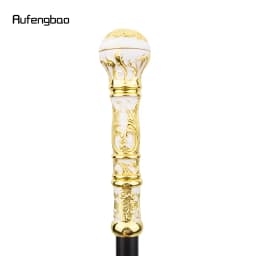 Golden White Luxury Round Handle Fashion Stick for Party Decorative Walking Cane Elegant Crosier Knob Walking Stick 93cm