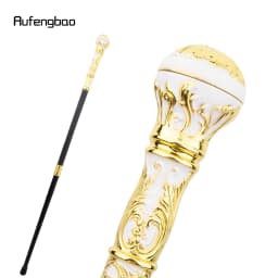 Golden White Luxury Round Handle Fashion Stick for Party Decorative Walking Cane Elegant Crosier Knob Walking Stick 93cm