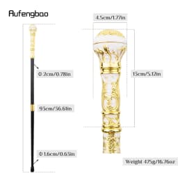 Golden White Luxury Round Handle Fashion Stick for Party Decorative Walking Cane Elegant Crosier Knob Walking Stick 93cm