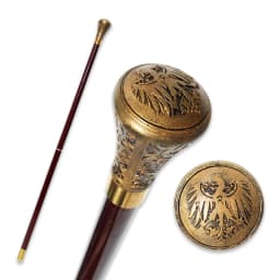 Vintage Prussian Eagle Walking Cane Luxury Pattern Black Gold Handle Detachable Elegant Wood Walking Stick for Men And Women