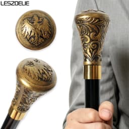 Vintage Prussian Eagle Walking Cane Luxury Pattern Black Gold Handle Detachable Elegant Wood Walking Stick for Men And Women