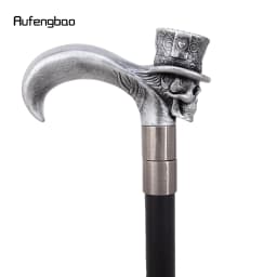 Silver Love Hat Skull Head Long Handle Walking Cane Fashion Cane Decorative Cane Halloween for Cosplay Parties Stick 93cm