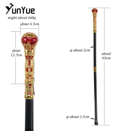 Elegan Red Round Handle Fashion Walking Stick Gentlemen Vintage Handmade Walking Cane Lady Art Collection Cosplay Film Prop Cane