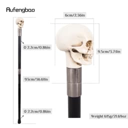 White Resin Skull Walking Cane Fashion Decorative Stick Elegant Cosplay Cane Knob Crosier 94cm Performance Stage Cane