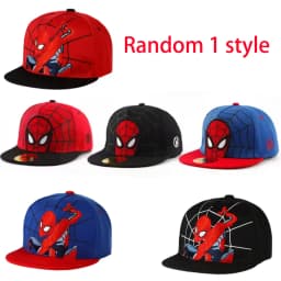 ^^Anime Cartoon Spiderman Hats for Kids Toddler Baby Baseball Cap Spring Summer Children's Snapback Hip Hop Adjustable Caps
