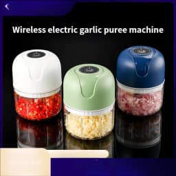 HOMEFISH Electric Mini Kitchen Garlic Paste Mixer Baby Food Meat Grinder Home Multi-functional Garlic Crusher