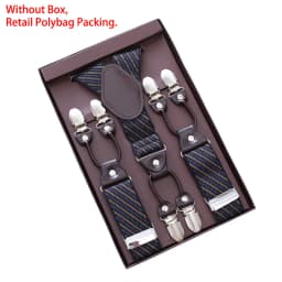 Mens Fashion Suspenders Adjustable Elastic Trouser Braces 3.5cm Wide Y-Back 6 Metal Clips Trouser Strap Belt Husband Father Gift